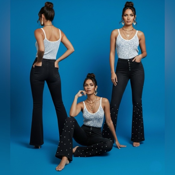 Pearl Glow Flare Jeans - Picture 9 of 12